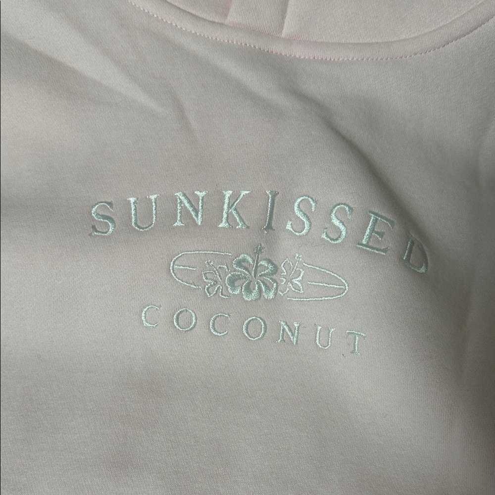 NEW Sunkissed Coconut Pink Hoodie - Embroidered Logo Size Medium - Picture 2 of 4
